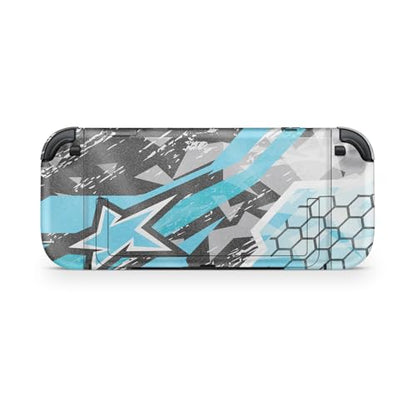 Glossy Glitter Gaming Skin Compatible with Nintendo Switch 2 Console Only - Grunge Cyan - Premium 3M Vinyl Protective Wrap Decal Cover - Easy to Apply | Crafted in The USA by MightySkins - color: Grunge Cyan, size: Switch 2 Console Skin Only, style: Gloss
