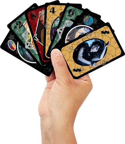 Mattel Games UNO Wednesday Card Game for Kid, Adult & Family Nights, Parties, Travel & Camping, Toy Collectible Inspired by the Series - style: UNO Wednesday