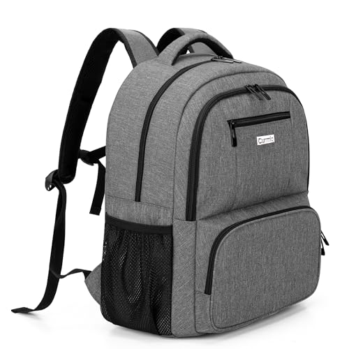 CURMIO CPAP Backpack Compatible with ResMed AirSense 9 10 11, Gray | CPAP Supplies Storage Bag with Chest Belt for Power Supply, Mask, Headgear strap, Tubes, Empty Bag - color: Gray
