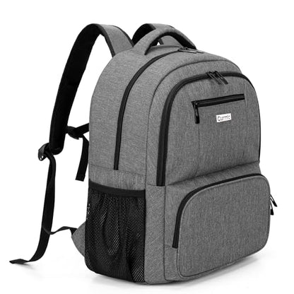 CURMIO CPAP Backpack Compatible with ResMed AirSense 9 10 11, Gray | CPAP Supplies Storage Bag with Chest Belt for Power Supply, Mask, Headgear strap, Tubes, Empty Bag - color: Gray