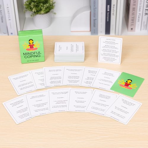 100 Coping Skills Cards for Teens & Adults, Ages 12+ – Mindfulness, Self-Care and Stress Management Activities for Emotional Wellness, Reflection and Calm - style: Coping Activity Cards