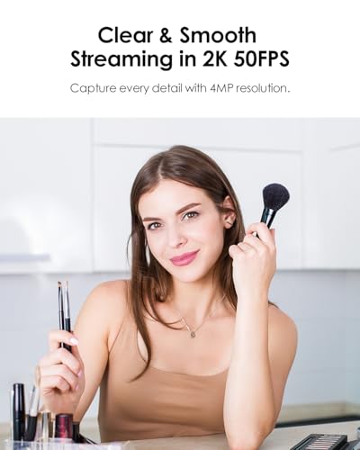 2K/60Fps Webcam, Streaming Camera with Fill RGB Lights, 1080P/60FPS Webcam, Autofocus, Dual Noise-Cancelling Microphones, Privacy Cover and Tripod for Computer, PC, Zoom - color: 2K/65°FOV