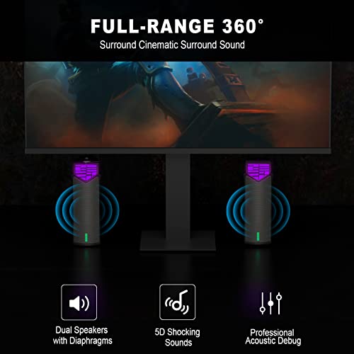 Smalody RGB Computer Speakers Bluetooth 2-in-1 PC Gaming Monitor Soundbar | Detachable 2-in-1 design with RGB light effects. USB powered with dual connection modes, perfect for gaming PC and desktop.