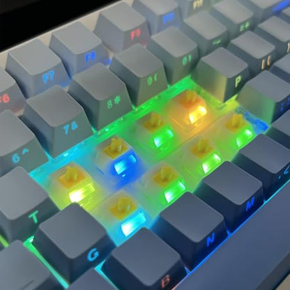 Gateron Milky Yellow Pro V3 Keyboard Switches, Pre-Lubed 5-Pin Linear Switches with Light Guide Pole for MX Mechanical Gaming Keyboard (72Pcs) - color: Milky Yellow Pro V3, size: 72Pcs