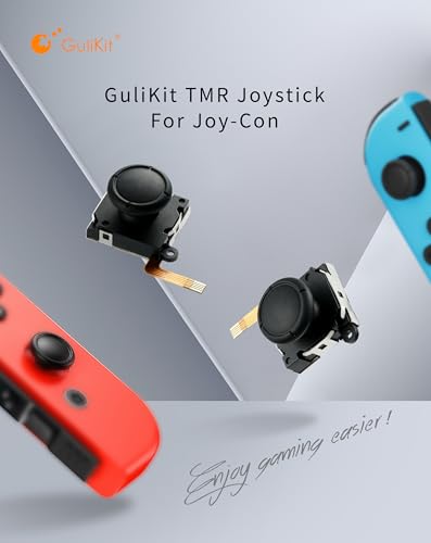 GuliKit Switch Joysticks Replacement,Anti-Drift TMR Magnetic Joystick | For Switch LCD/OLED Joy Con & Switch Lite, Analog Thumbstick Upgrade Kit With Multiple Color Stick Caps