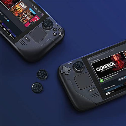 PERFECTSIGHT Thumb Grip Caps for Switch 2 2025/ Steam Deck PS5/PS4/Xbox One/360/NS Pro Controller, Anti-Slip Thumbsticks Joystick Caps Analog Stick Button Cover with Joystick Protectors, Geometry - color: Black Geometry
