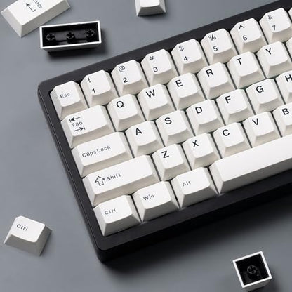 dagaladoo Double Shot PBT keycaps Set, Cherry Profile Keyboard Keycaps | Retro key caps full size,Custom keycaps for 60% 65% 75% 100% Cherry-MX switch Mechanical Keyboard(Milky White,126-keys) - color: Milky White