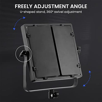 Dimmable Bi-Color RGB LED Video Lights Kit 3200-5600K Professional Panel Lamp for Studio Photography Shooting - color: E