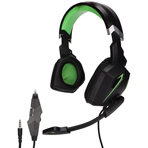 Gaming Over Ear Headset with Noise Cancelling Mic, Stereo Gaming Headphones with Volume Control, Multi Platform Compatible Headset for Switch PC, Comfortable Memory Foam C