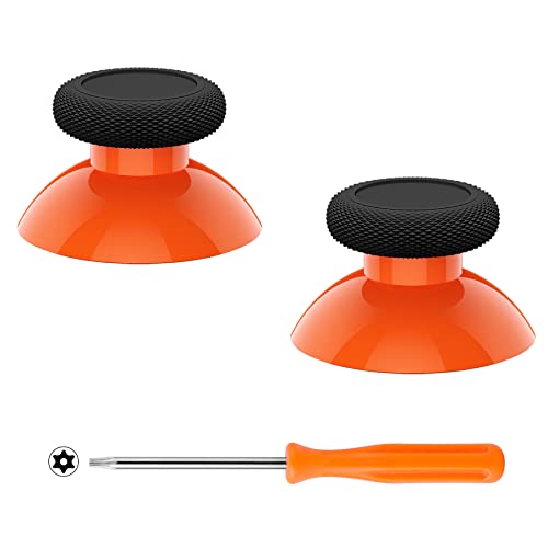 eXtremeRate Replacement Thumbsticks for Xbox Core Wireless Controller, Joysticks Repair Kit for Xbox Series X/S Controller, Custom Analog Stick Buttons for Xbox One S/X/Elite - Orange & Black - color: Black & Orange