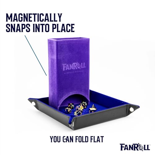FanRoll Fold Up Dice Tower: Purple, Role Playing Game Dice Accessories for Dungeons and Dragons - color: Purple