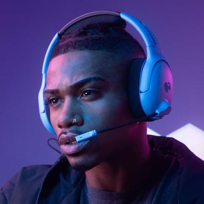 PDP AIRLITE Pro Wireless Stereo Gaming Headset, Officially Licensed by Sony PlayStation 5, PS5/PS4/PS3/PC, Lightweight Durable 40 Foot Connection, Noise-canceling Flip-to-Mute Mic, Neptune Blue - color: Blue, style: Wireless