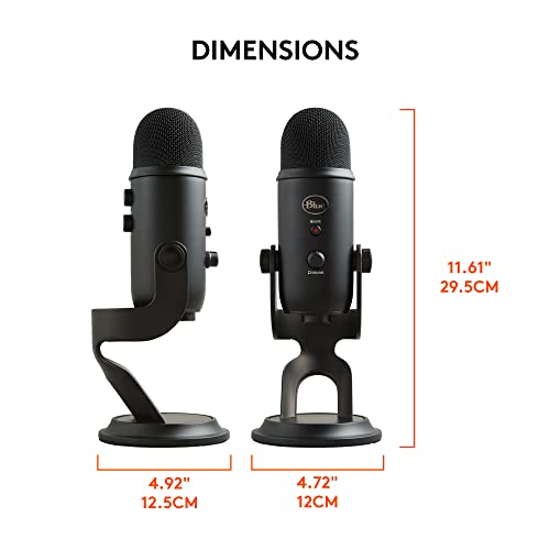 Logitech Creators Blue Yeti USB Microphone for PC, Mac, Gaming, Recording, Streaming, Podcasting, Studio and Computer Condenser Mic with Blue VO!CE effects, 4 Pickup Patterns, Plug and Play - Blackout | Blue Vo!ce Effects, 4 Pickup Patterns, Plug and Play