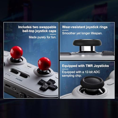8BitDo Pro 3 Bluetooth Controller for Switch/Switch 2,Windows,TMR Joysticks | Programmable Pro Back Buttons&R4/L4 Bumpers,Hall/Tactile Triggers,Swappable ABXY Buttons,for Apple,SteamOS,Android,G Classic - color: G Classic