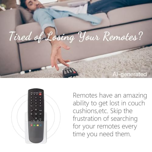 2 Pcs Remote Control Holder Wall Mount, TV Controller Holder, Self Adhesive Remote Holder, Wall Pen Holder Storage Accessories for Home Office School（Clear） - color: Clear&2Pcs