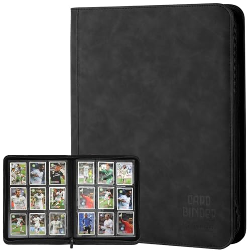 Trading Card Binder, Premium 9 Pocket Double Sided 540 Pocket PU Card Collection Binder, Collectible Trading Card Albums for MTG, TCG, Sport Card, Game Cards (Black) - color: Black