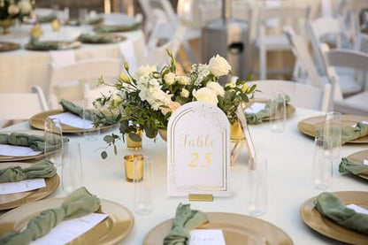 Gold Table Number Holders, 12-Pack Metal Place Card Stands & Picture Holders with Storage Box - Ideal for Weddings, Anniversaries, and Parties