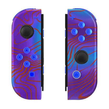eXtremeRate DIY Replacement Shell Buttons for Nintendo Switch & Switch OLED, Damascuscamo Custom Housing Case with Full Set Button for Joycon Controller - Console Shell NOT Included - color: Damascuscamo