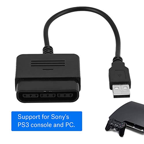PS2 to PS3 Adapter, 20cm USB Cable PS2 to PS3 Video Game Controller Adapter Converter for PS3 Compatible with PS3 Console and PC
