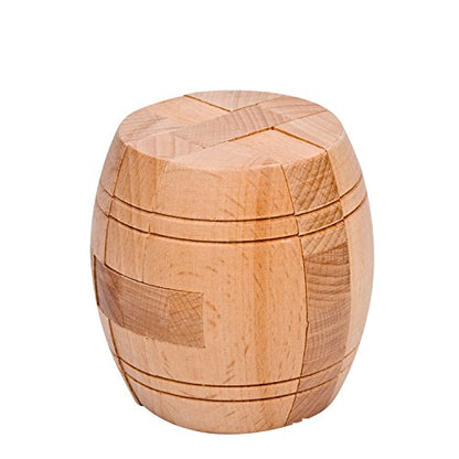 Ahyuan Handmade Powder Barrel Wooden Puzzles for Adults an Interlocking 3D Brain Teaser Puzzles for Adults Hidden Passage Works on a Classic Mechanical Puzzle Concept (Natural)