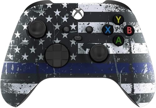 Custom Controllerzz Wireless Controller for Microsoft Xbox Series X/S & Xbox One - Custom Soft Touch Feel - Custom Xbox Series X/S Controller (X/S Blue Line) - color: X/S Blue Line