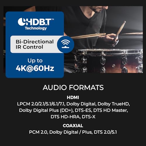 OREI HDBaseT 4x4 Matrix Extender HDMI 230ft 4K60Hz HDR EDID RS-232 TCP/IP | HDMI Matrix Switch Extender, 4x4 HDMI Extender Matrix 4K – HDMI 2.0, HDCP 2.2, Dolby TrueHD, DTS-HD MA - size: 4x4 - Up to 230 Ft