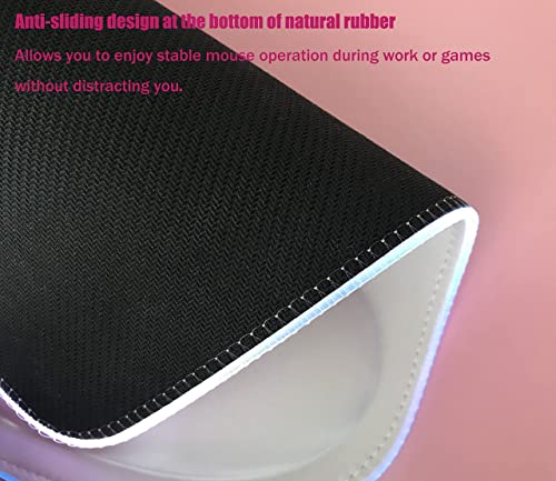 RGB LED Wrist Support Mouse Pad with 13 Lighting Modes, Anti-Slip Rubber Base, Pain Relief Ergonomic Gaming/Office/Home Mouse Pad, 11.8 x 8.5 in (White) - color: White