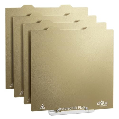 Chitu Systems 4 Pack Textured PEI Build Plates for Bambulab A1 Mini | Magnetic Spring Steel Sheets with Hook for PlateCycler C1M, 184x184mm High Adhesion Replacement - size: Extra 4 PEI Double Textured Kits