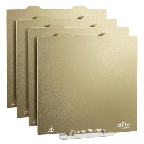 Chitu Systems 4 Pack Textured PEI Build Plates for Bambulab A1 Mini | Magnetic Spring Steel Sheets with Hook for PlateCycler C1M, 184x184mm High Adhesion Replacement - size: Extra 4 PEI Double Textured Kits