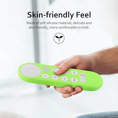 LEFXMOPHY Glow Cover for Google TV Streamer 4K Remote 2024 Green Silicone Case（Lime Green - color: GLOW GREEN