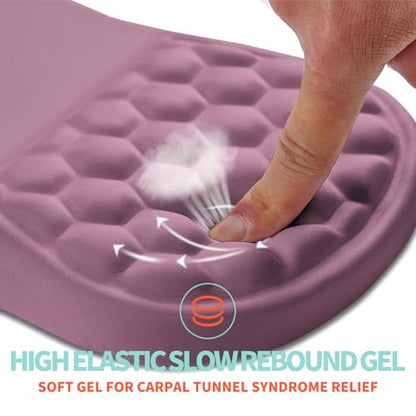 Ergonomic Mouse Pad Wrist Support with Memory Foam Massage Bulge, Carpal Tunnel Pain Relief Mousepad Wrist Rest for Mouse(12x8 inch, Dark Pink) - color: Kg020-dark Pink