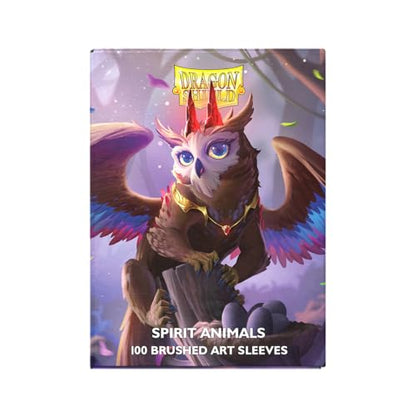 Dragon Shield | Brushed Art Sleeves | The Dragowlis | 100 CT - Smooth & Tough Premium TCG Sleeves | Compatible with Pokemon, Flesh & Blood, One Piece & Magic the Gathering - color: Spirit Animals: the Dragowlis