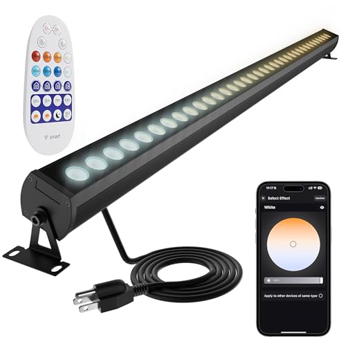 Smart Wall Washer Light 6CCT Adjustable Color Temperature & Dimmable 1%-100%, Super Bright LED Bar Light with Smart APP Control, Waterproof IP65, Timer & Remote for Indoor/Outdoor Decor - color: Tunable White(2700-6500K)