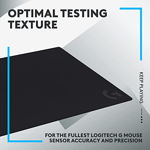 Logitech G640 Large Cloth Gaming Mouse Pad (600x460x3) - Black | Optimized for gaming sensors, moderate surface friction - size: L, style: Cloth