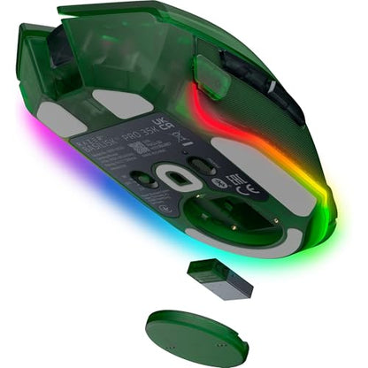 Razer Basilisk V3 Pro 35K Wireless Gaming Mouse, Phantom Green | HyperScroll Tilt Wheel, 35K DPI Optical Sensor Gen 2, 13 Customizable Controls, RGB, Optical Switches Gen 3, 140 Hr Battery - color: Phantom Green