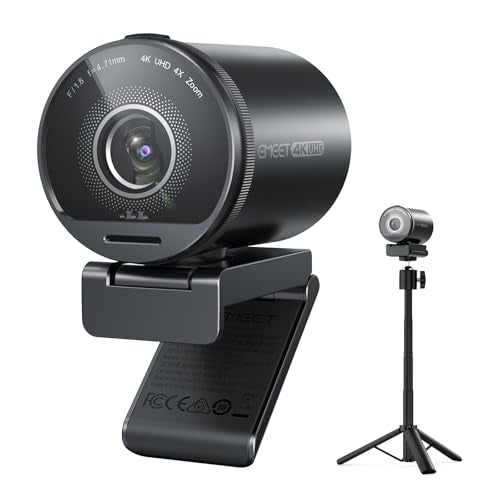 EMEET SmartCam S800-4K Webcam with Tripod for Streaming, Sony 1/2'' Sensor, Supports HDR, PDAF&TOF Dual-autofocus, 1080P@60FPS, Adjustable Heights with 360° Swivel Head, Perfect for Live Streaming - style: S800 1/2" Sensor with Tripod