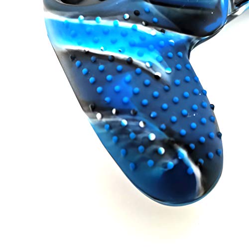Silicone Skin Cover for Ps4 Controller (1pc Anti-Slip Case, 1 Pair L2 R2 Trigger Extender, 4pcs Thumb Grips,4pcs LED Light Bar Decal) Protector for DualShock PS4/ Slim/Pro Controller (Blue granular) - color: Blue granular