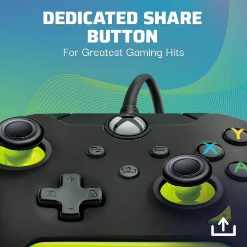 PDP Wired Controller Electric Black for Xbox Series X|S, Gamepad, Wired Video Game Controller, Gaming Controller, Xbox One, Officially Licensed - Xbox Series X - color: Electric Black