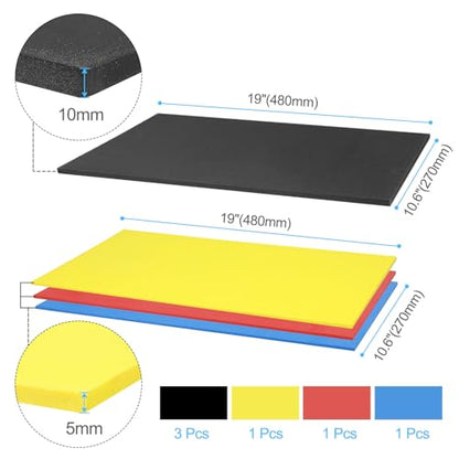 HARFINGTON Tool Box Foam 19"x11" EVA Non-Slip Toolbox Foam Inserts Adjustable Liner for Board Game Box Cases Storage Drawer, 6in1 Set - size: 19"x11"