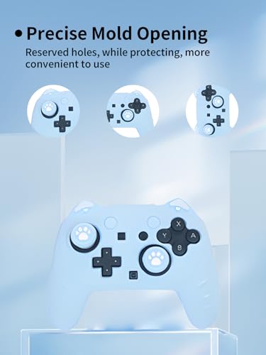 Case for Nintendo Switch 2 Pro Controller,UYRUREL Premium Sillence Material,Shock-Absorbing and Anti Drop Protection Soft Shell,with Stickers and Thumb Grips,Blue. - color: Blue