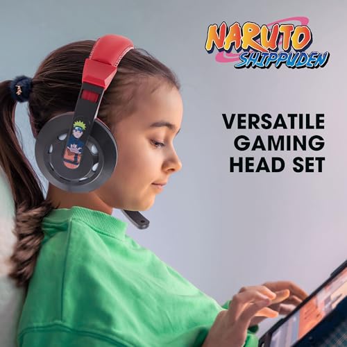 Naruto Gaming Headset with Mic, Wired Headphones, Microphone, LED Lights | Naruto wired gaming headset, mic, LED lights, padded over-ear comfort, enhanced audio, PC gaming setup. - color: Naruto