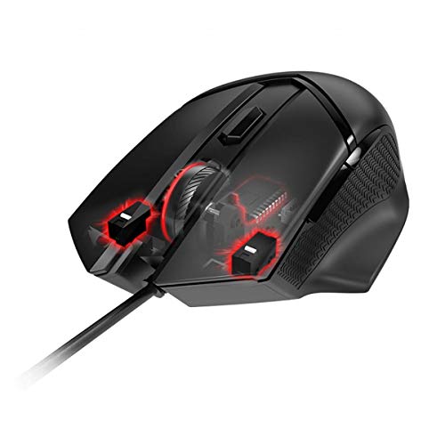 msi Clutch GM20 Elite Gaming Mouse, 6400 DPI, 20M+ Clicks OMRON Switch, Optical Sensor, Adjustable Weights, Ergonomic Right Hand Design, RGB Mystic Light - style: Clutch GM20 Elite
