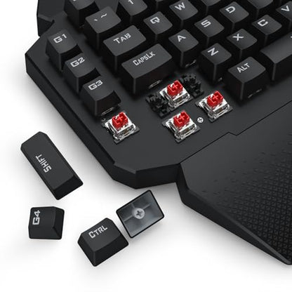 Redragon K758 Wired One-Handed RGB Mechanical Gaming Keyboard, 39 Keys Type-C Professional Gaming Keypad w/Upgraded Hot-Swappable Socket, 4 Onboard Macro Keys & Dedicated Wrist Rest