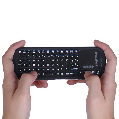 iPazzPort 2.4G Mini Wireless Keyboard with Touchpad Mouse Combo | 2.4G plug-and-play mini keyboard with touchpad, lightweight portable, media hotkeys. Compatible with TV box, PC, tablet, PS4
