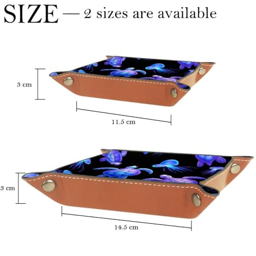 Dice Trays Turtles Jellyfish Holder Storage Box for Dice Games Like RPG DND, Leather Dice Holder Portable Folding Rolling Dice Tray, 16x16cm - color: Multi 7