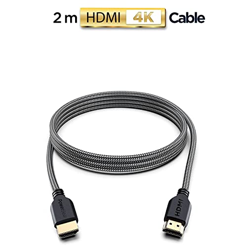 PowerBear 4K HDMI Cable 6 ft [2 Pack] High Speed, Braided Nylon & Gold Connectors, 4K @ 60Hz, Ultra HD, 2K, 1080P, ARC & CL3 Rated | for Laptop, Monitor, PS5, PS4, Xbox One, Fire TV, Apple TV & More… - size: 6ft 2pack