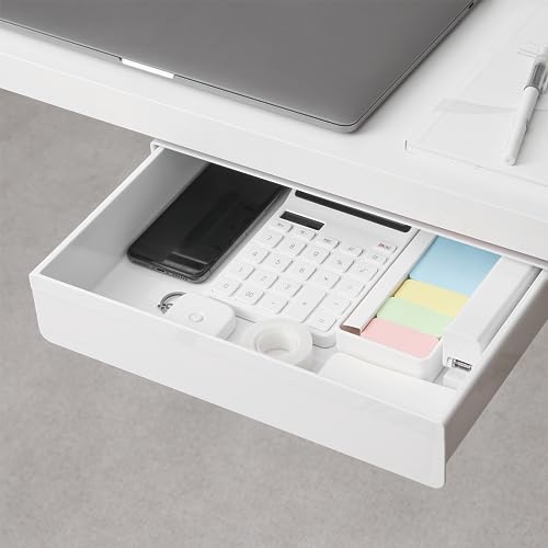 Under Desk Drawer - Super Large Under Table Hidden Drawer Desk Accessories & Workspace Organizers Desktop Storage Pencil Slide Out Organizer with Screw Adhesive Tape Shelf Tray at Office - size: Large