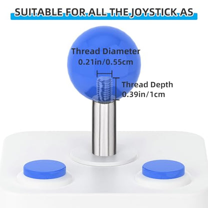 Gallipower 2Pcs Joystick Head,Arcade Joystick Ball Top Handle Rocker Round Head,Arcade Kit DIY Replacement Parts(Blue) - color: style 4