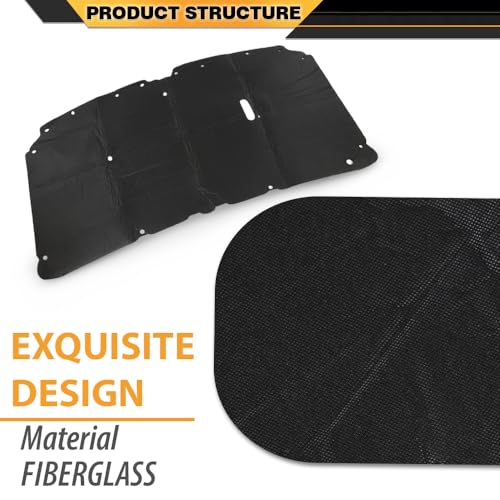 CNNELL Hood Insulation Pad with Clips Compatible with Ford F250 F350 F450 & Excursion 1999-2007 Black - style: 1999-2007 Ford F250 F350 F450