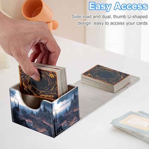 Monster Overlooking City Deck Box for MTG Commander | Holds 100+ Double-Sleeved Cards | Strong Magnetic TCG Card Case for Collectible Games - color: Monster Overlooking City